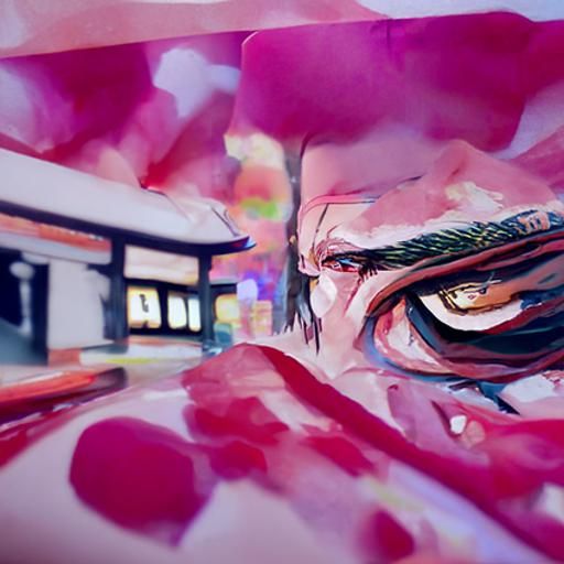 Anime Watercolor of Yakuza District in 8K