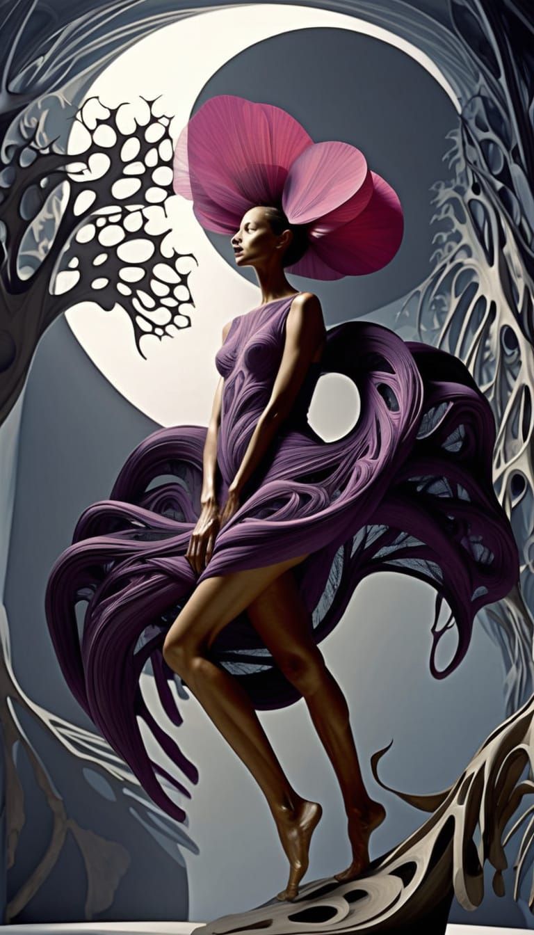 Phantasmagorical Mangrove Forest with Brolga and Fish