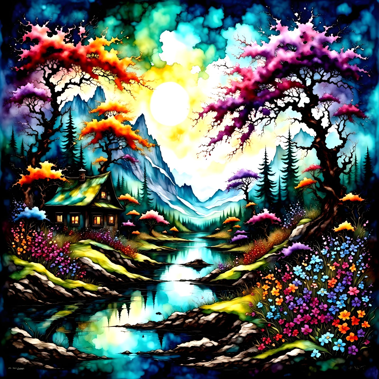 <lora:EnigmaticGarden6a-F:1.0> Flyxenfaire