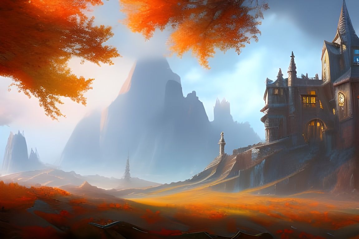 Autumn Raven Matte Painting in Deep Color