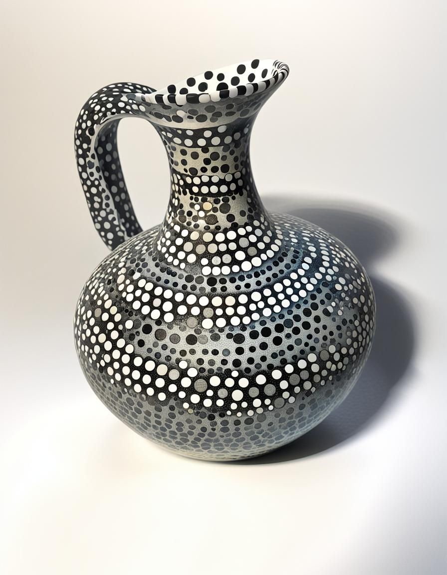 Atomic Amphora with Glowing Dot Bands