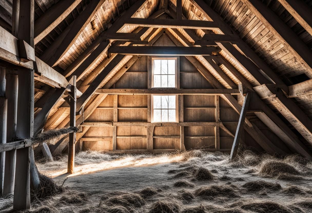 Sunbeams in Old Barn Hay Loft