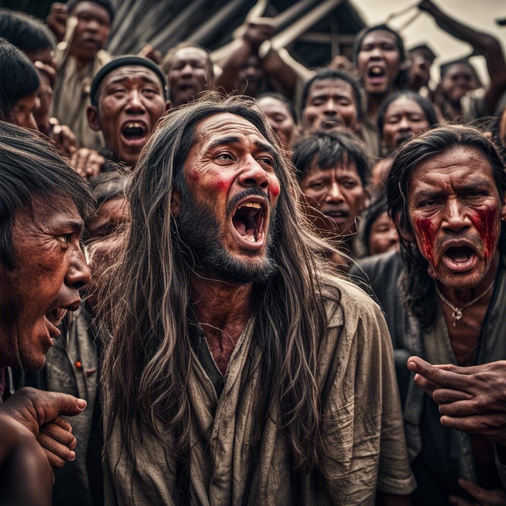 Hyperrealistic Singer and Bleeding-Eared Villagers