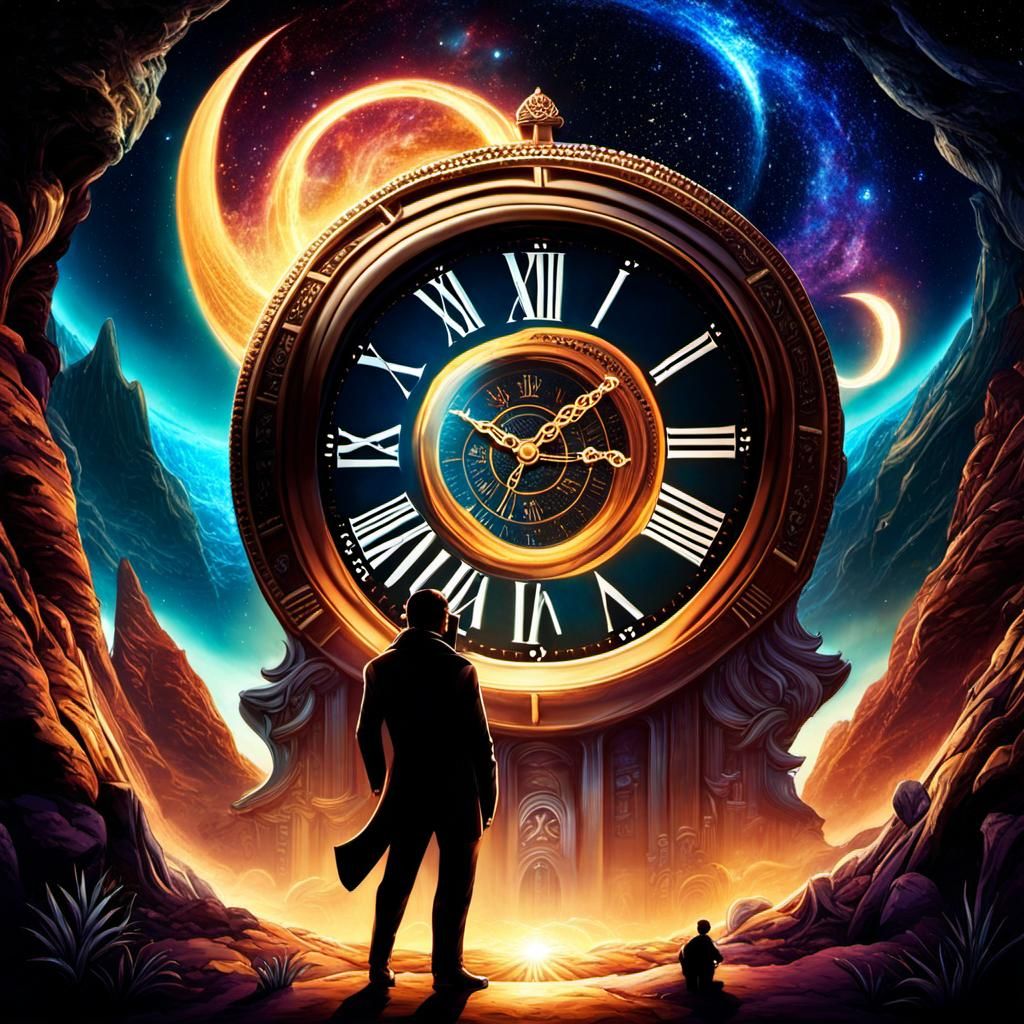 Characters Interact with Time: Cosmic Illustration