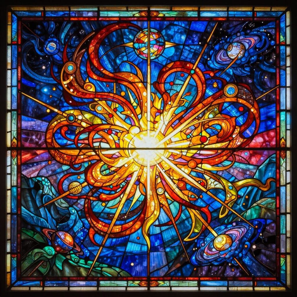 Divine Energy Stained Glass Creating a Celestial World
