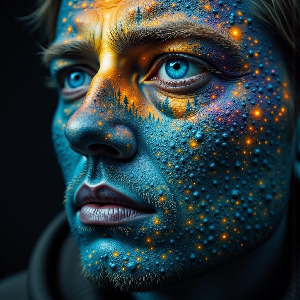 Surreal World Inside Water Drop: Lightning & Sunset