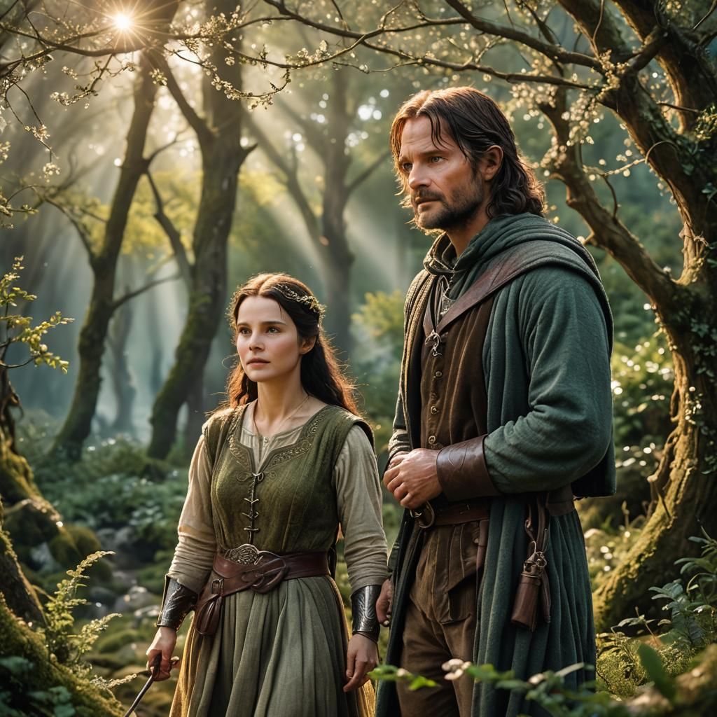 Aragorn and Arwen Help Frodo: 64MP Professional Photo