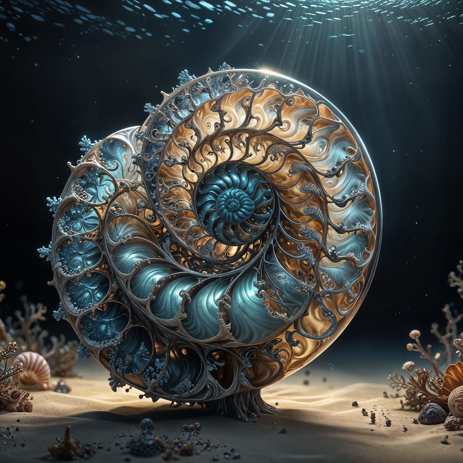 Nautilus spiral fractal
