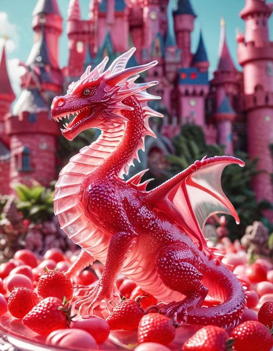 Strawberry Jelly Dragon in Candyland