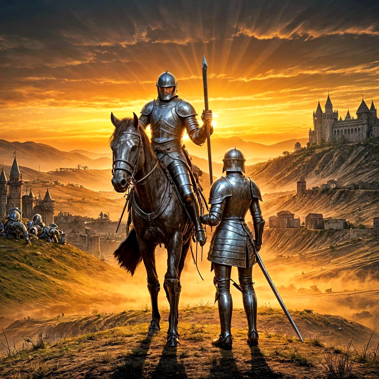 Exhausted Knights Aftermath of Terrible Battle