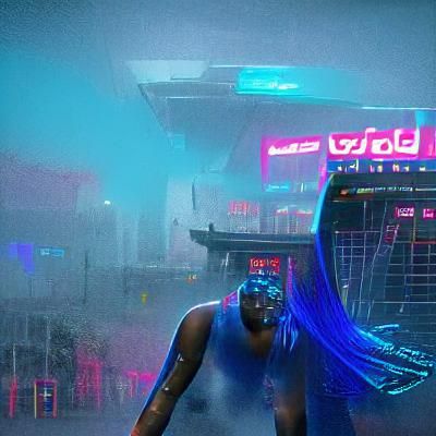 Cyberpunk Cityscape with Neon Lights