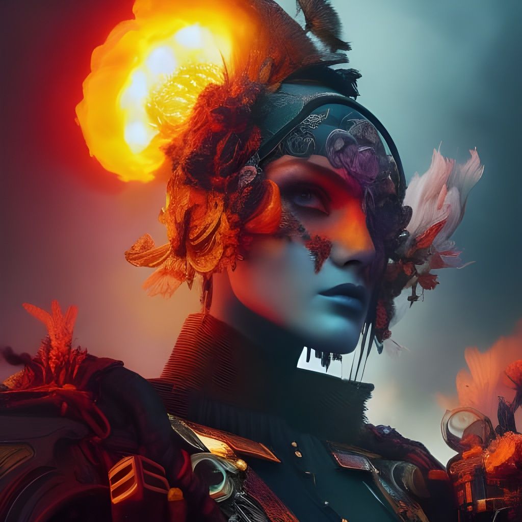 Inferno: A Digital Masterpiece in Triadic Colors