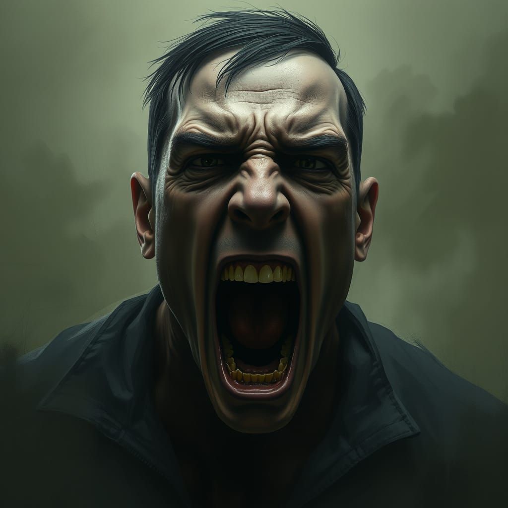 Intense Portrait in a Painterly Style with Dramatic Contrast