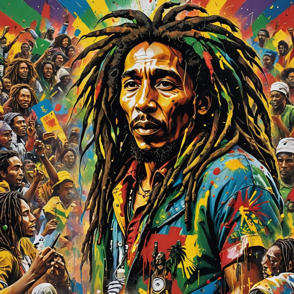 Bob Marley Reggae Street Art Explosion