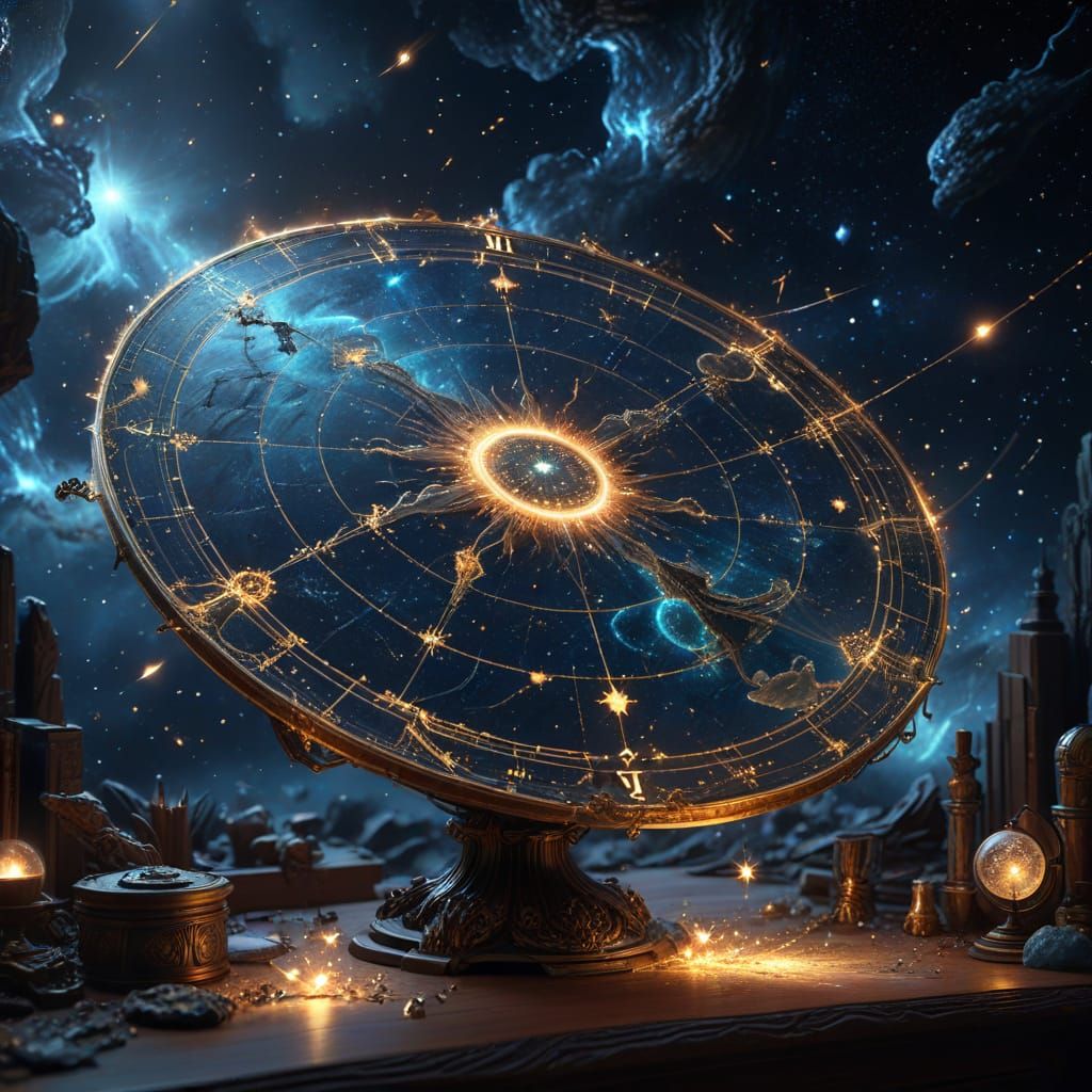 Vintage Celestial Map with Mythical Creatures