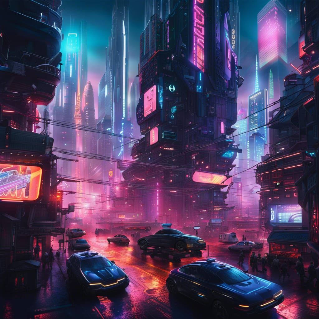 Cyberpunk Cityscape: Neon Metropolis of the Future