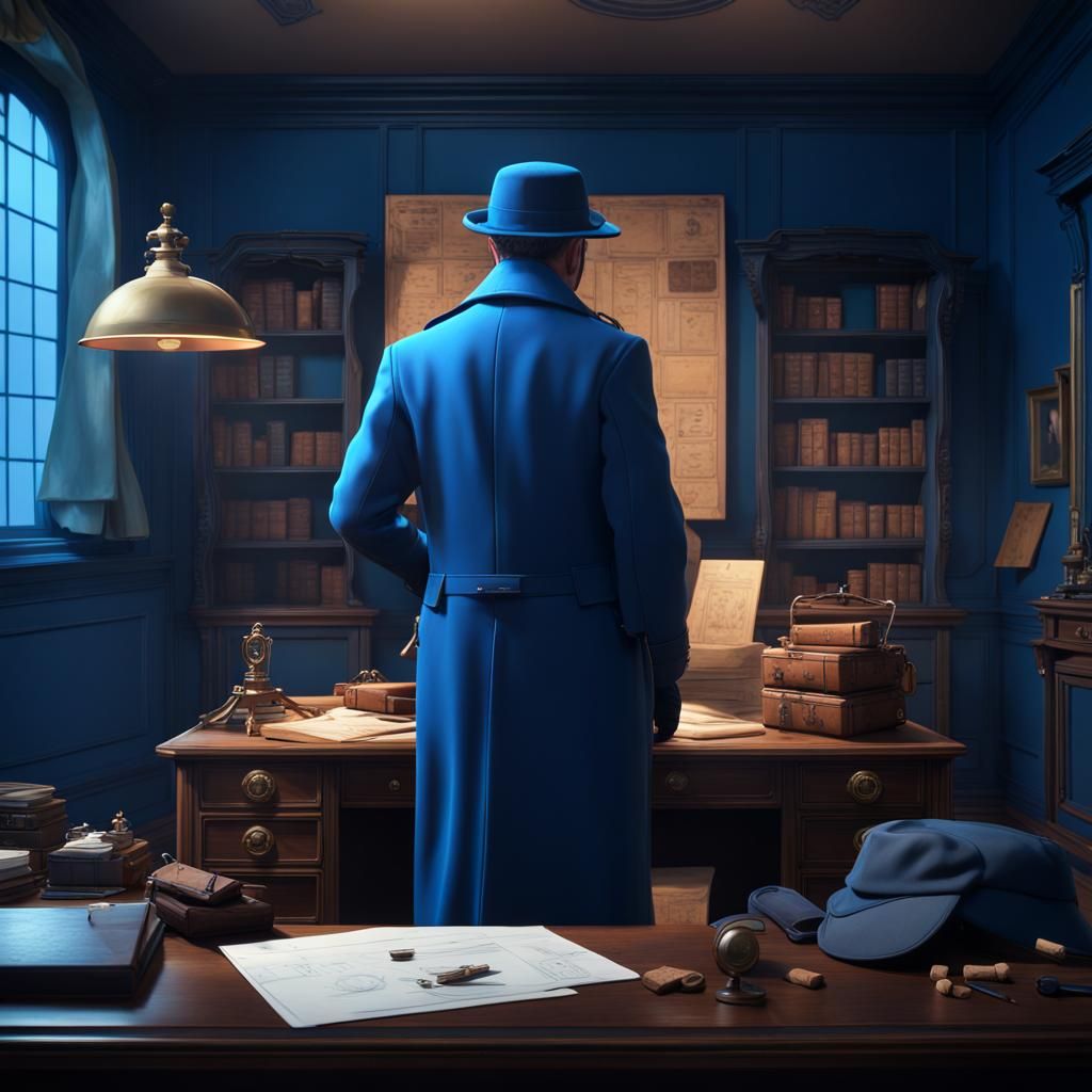 Blue Detective in Blue Room: Digital Matte Painting