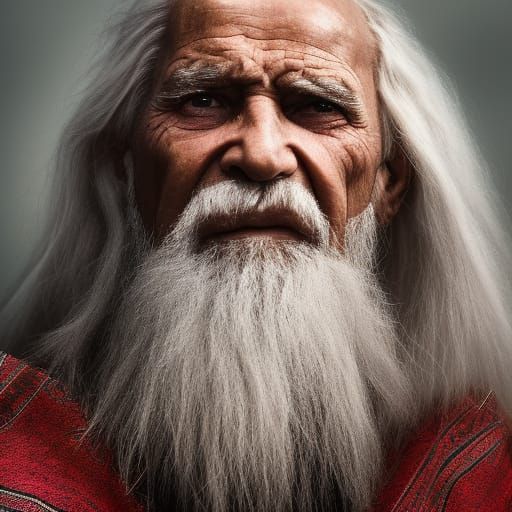 Moses Portrait: Dignified, Heroic in Digital Art Style
