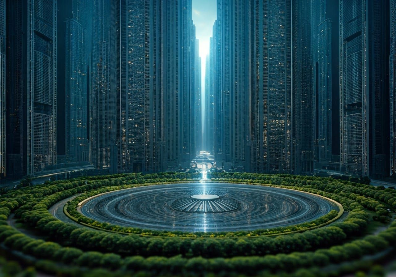 Detailed Alien Cityscape Architecture Photo