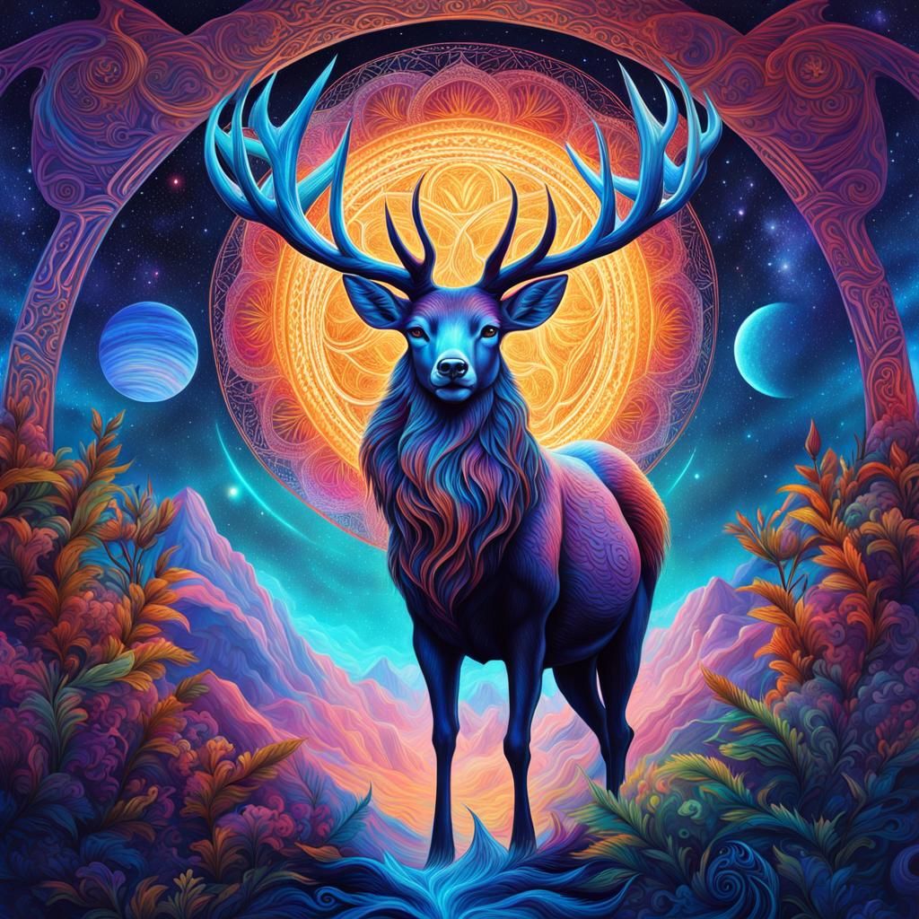 Shamanic Stag Casts a Spell - Cosmic Preset