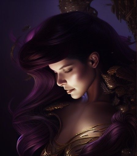 Fantasy Woman Portrait in Digital Painting Style