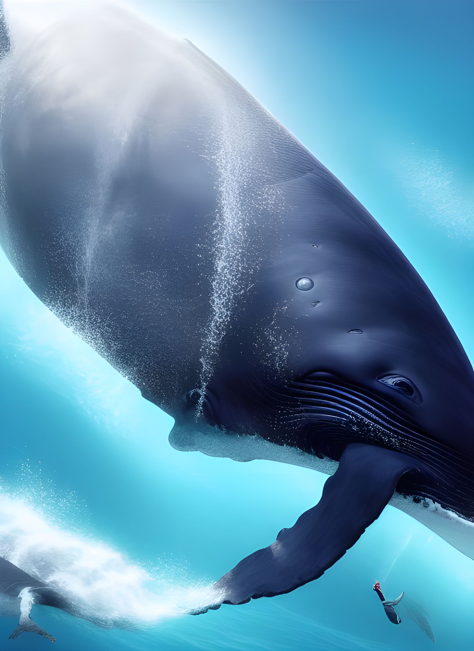 Whales Swim in Sunlit Ocean: Detailed SFX