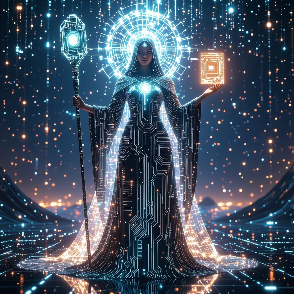 Digital Goddess Mother Brain in Cosmic Void