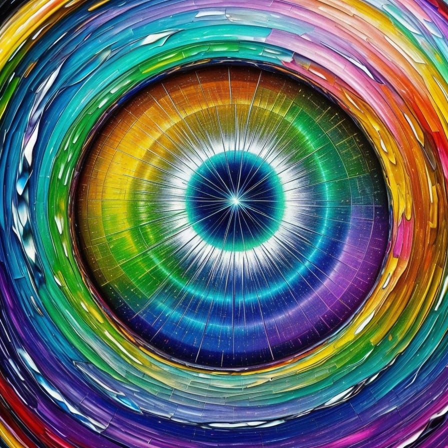 Prism Refraction in Surreal Oil Painting