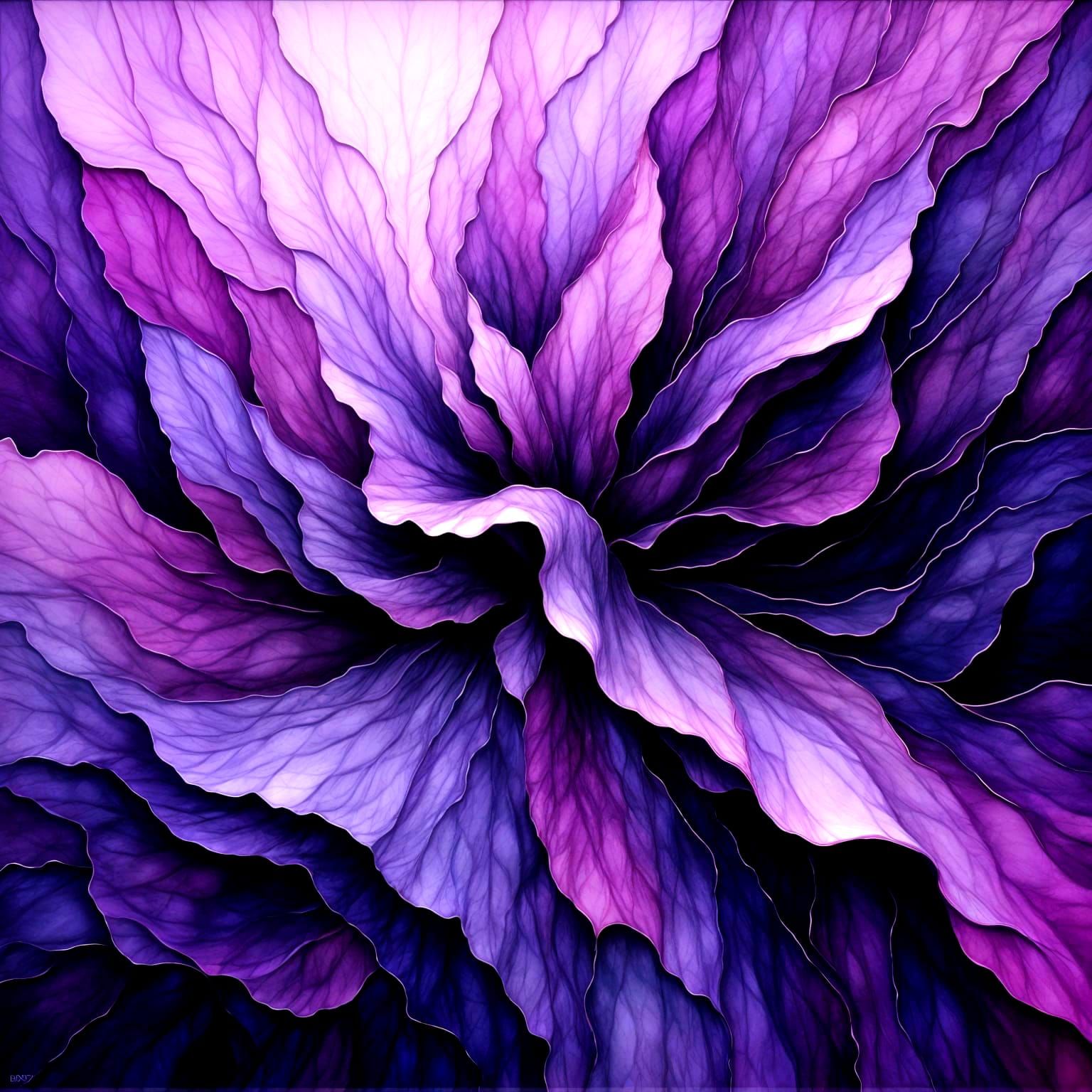 Abstract Purple Dreamscape with Texture and Shadow