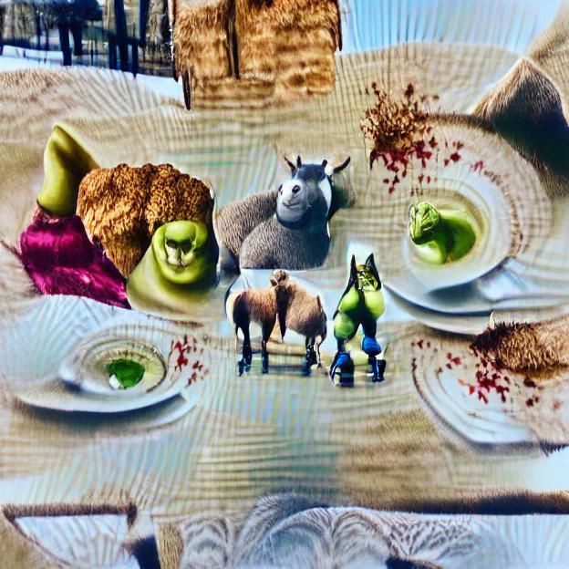 Shrek and Friends Eating Screaming Broccoli