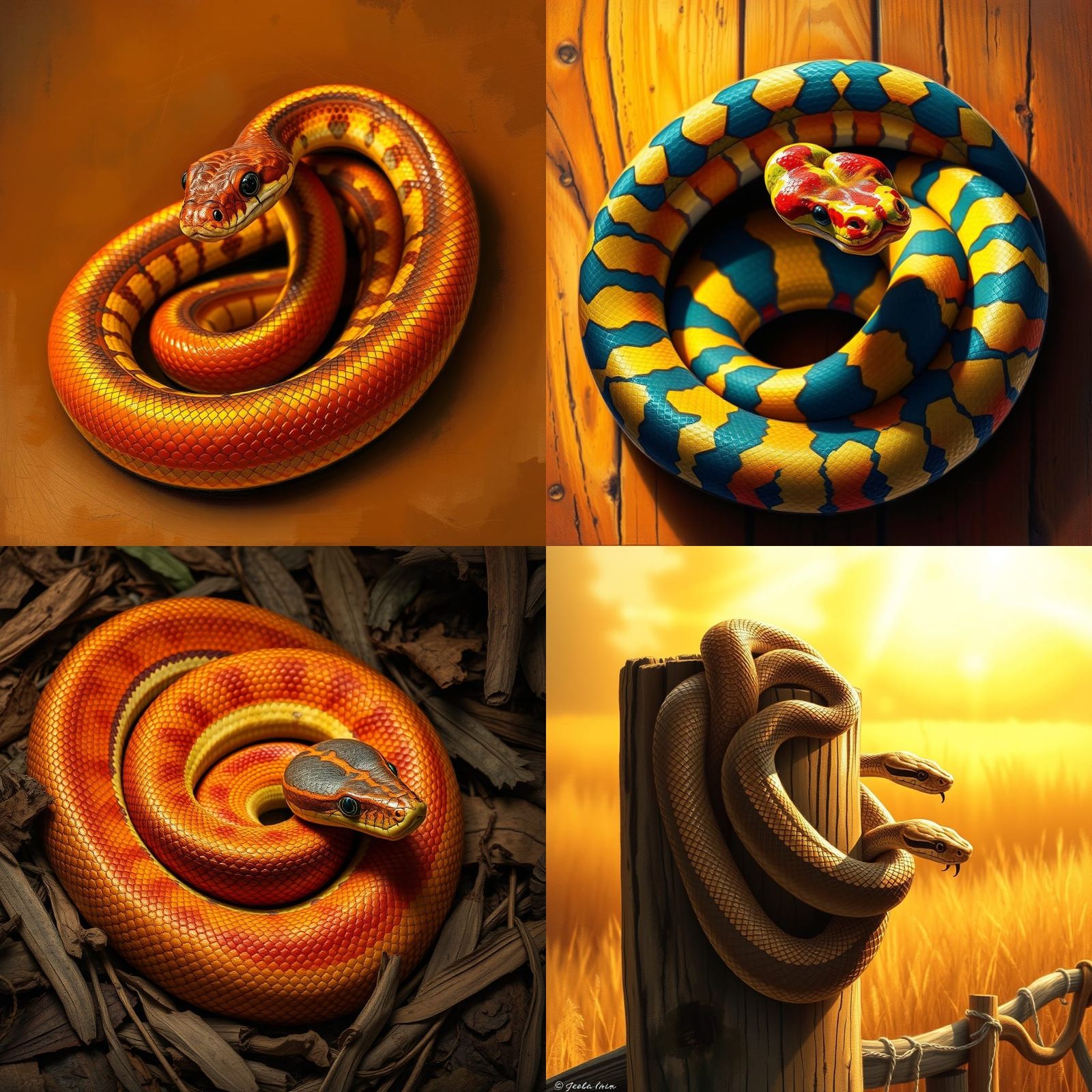 Vibrant Close-up of a Corn Snake