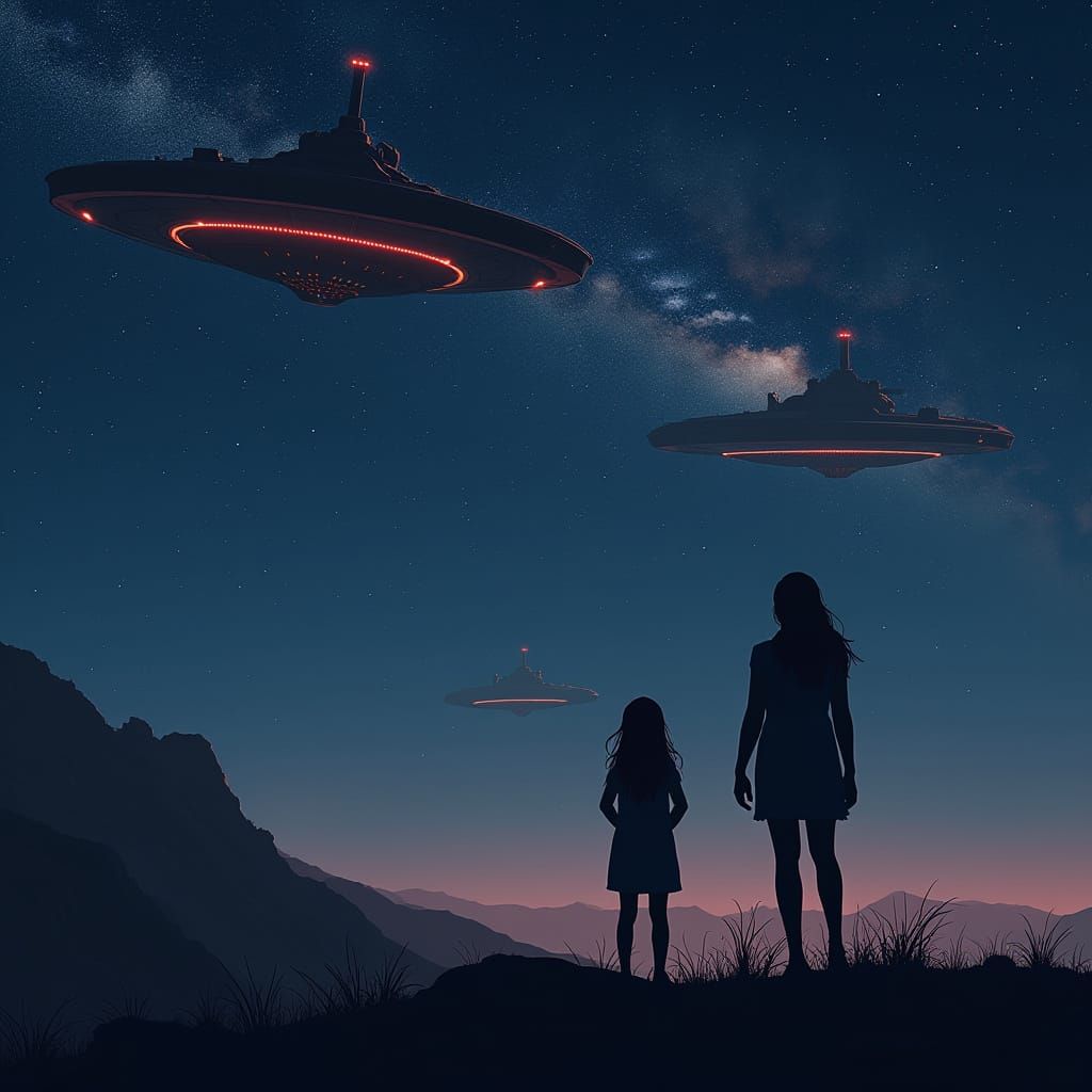 Galactic Toaster Wars Under a Starry Night