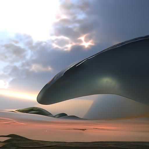Extraterrestrial Spaceship with Volumetric Lighting