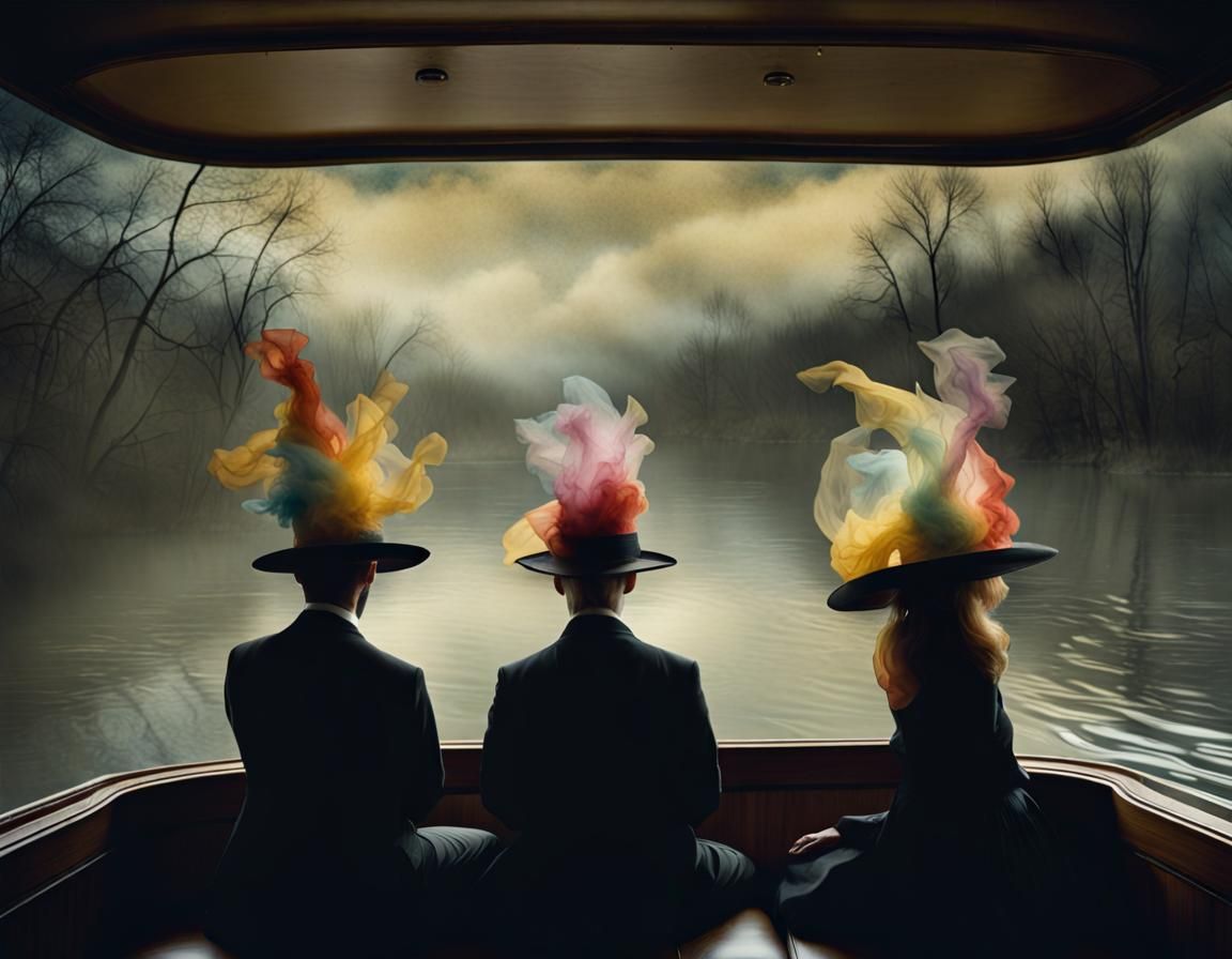 Dark Double Exposure Dance with Floating Notes