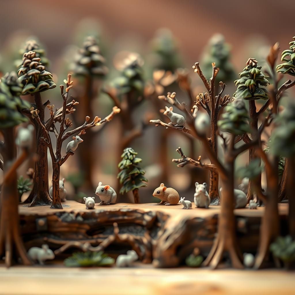 Intricate Miniature Forest Macro Shot