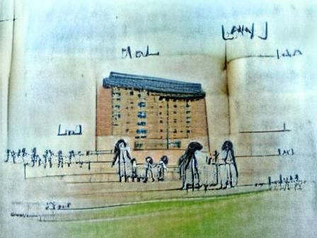 Manchester Estate Sketch in Lowry Style