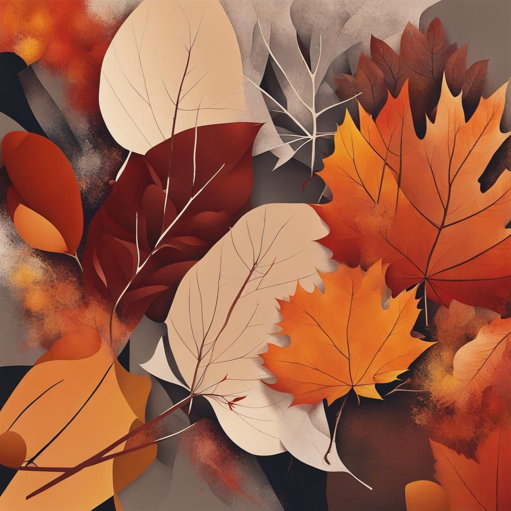 Abstract Autumn Scene in Complementary Colors