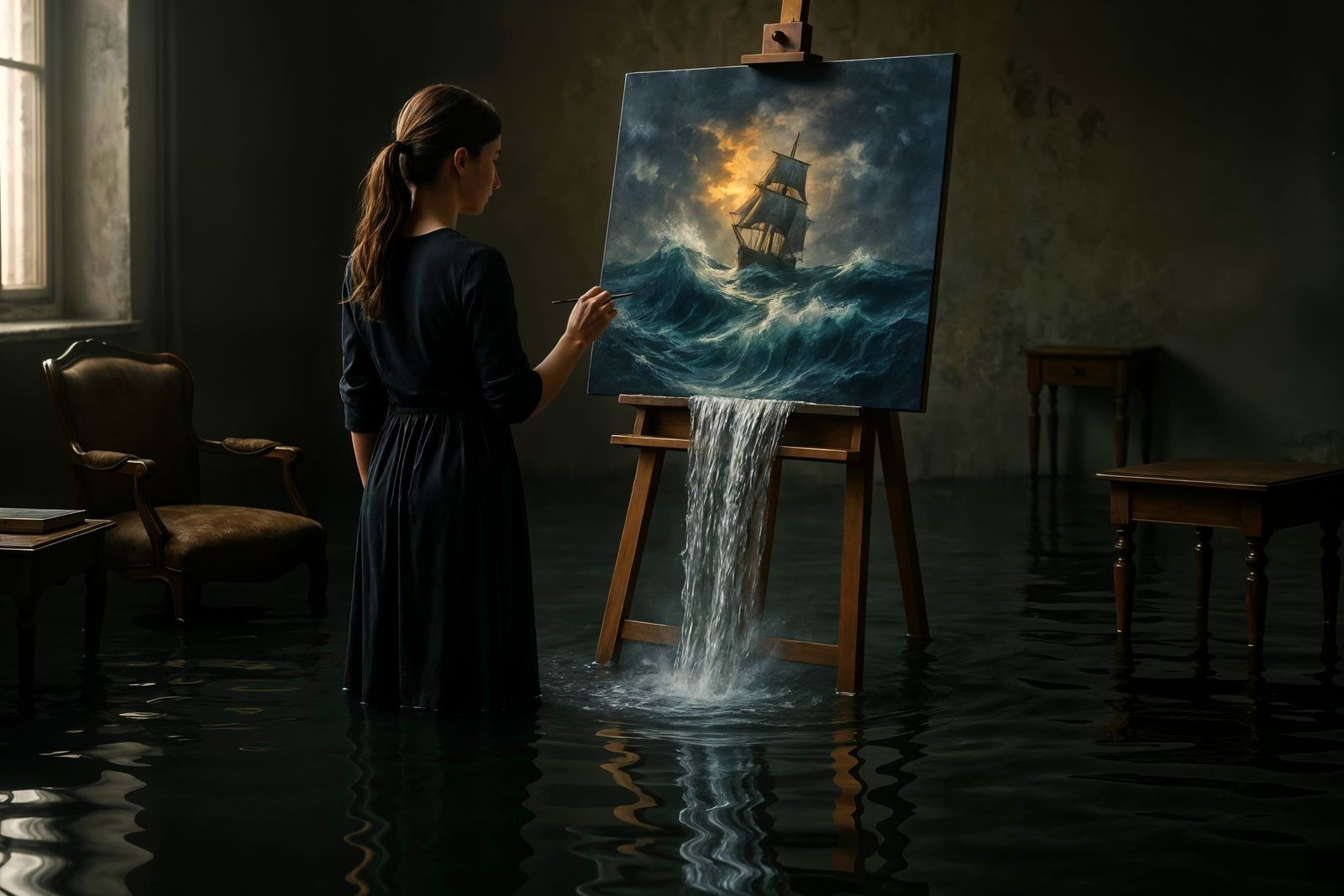 Surreal Flood: Painting Creates Reality