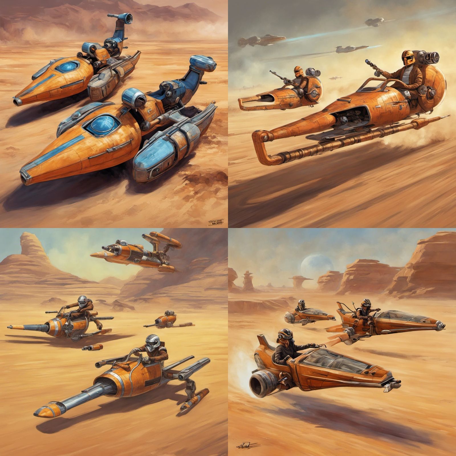 Star Wars Podracers in Sci-Fi Style
