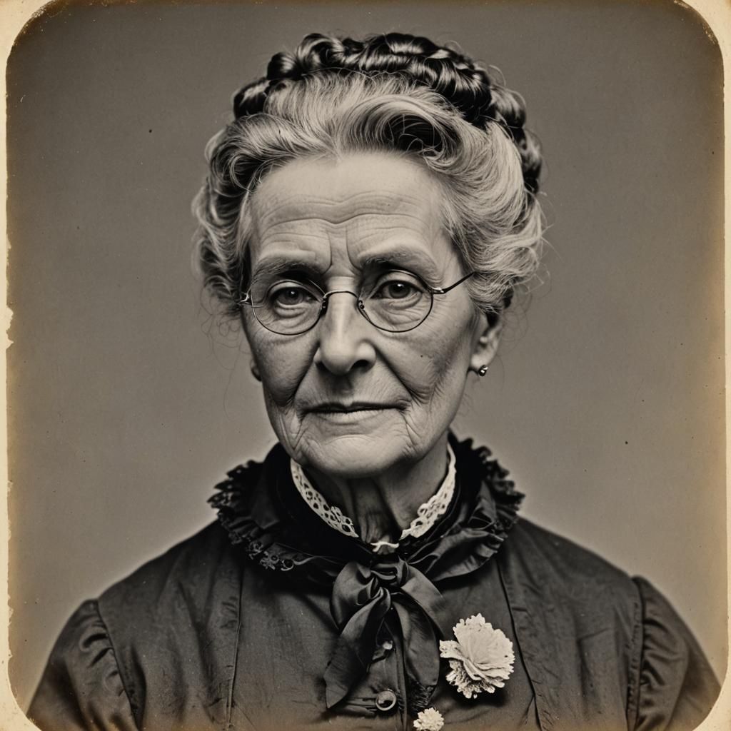 Elderly Woman in 1890s Mourning Dress