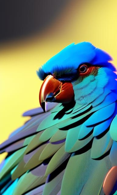 Hyperrealistic 3D Render of Spix's Macaw Parrot