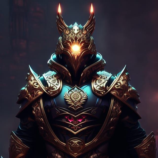 Armored Wolf Knight in Hell: Steampunk Oil Splash