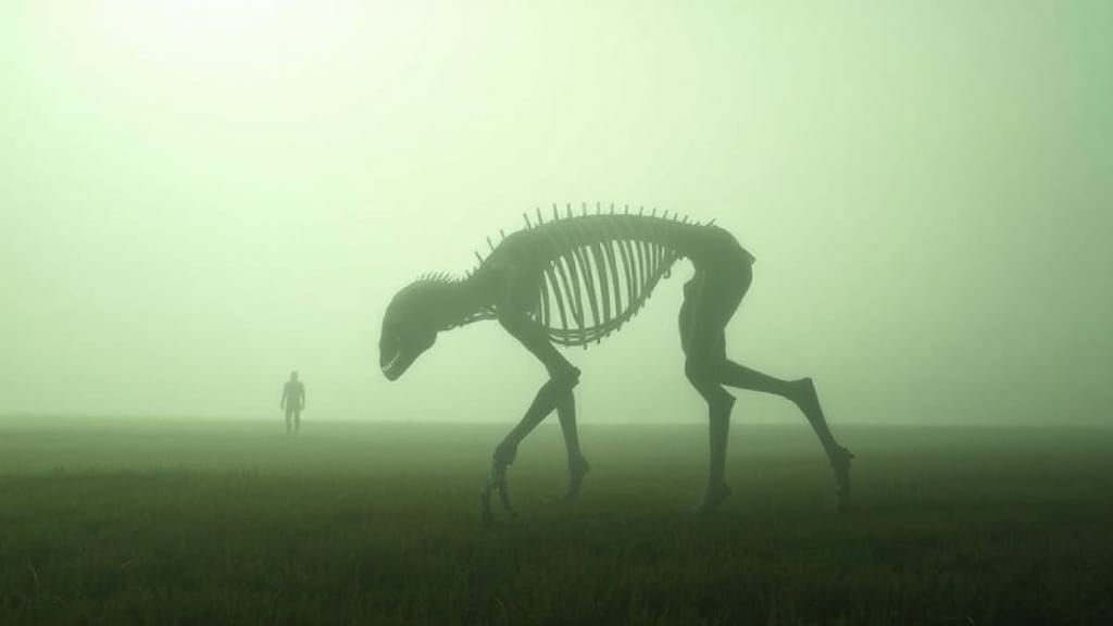 Alien Quadruped Emerges from Eerie Fog