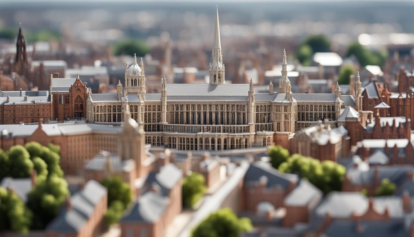Detailed Lace Model of Nottingham: Panoramic View