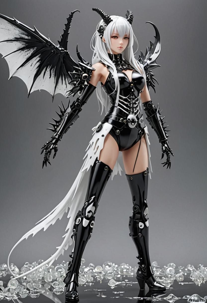 Dragon Girl Chimera with Metal Skeleton and Slime Body