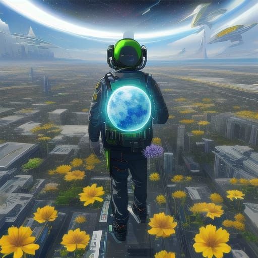 Vibrant Futuristic Bloom in Neon Hues