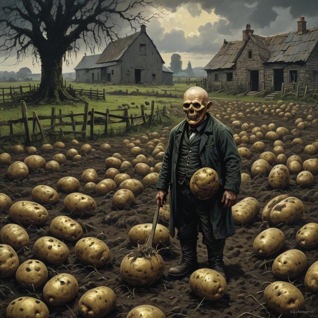 Sinister Gothic Irish Farm Potato Horror