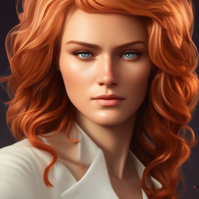 Strawberry Blond Portrait in Art Nouveau Style