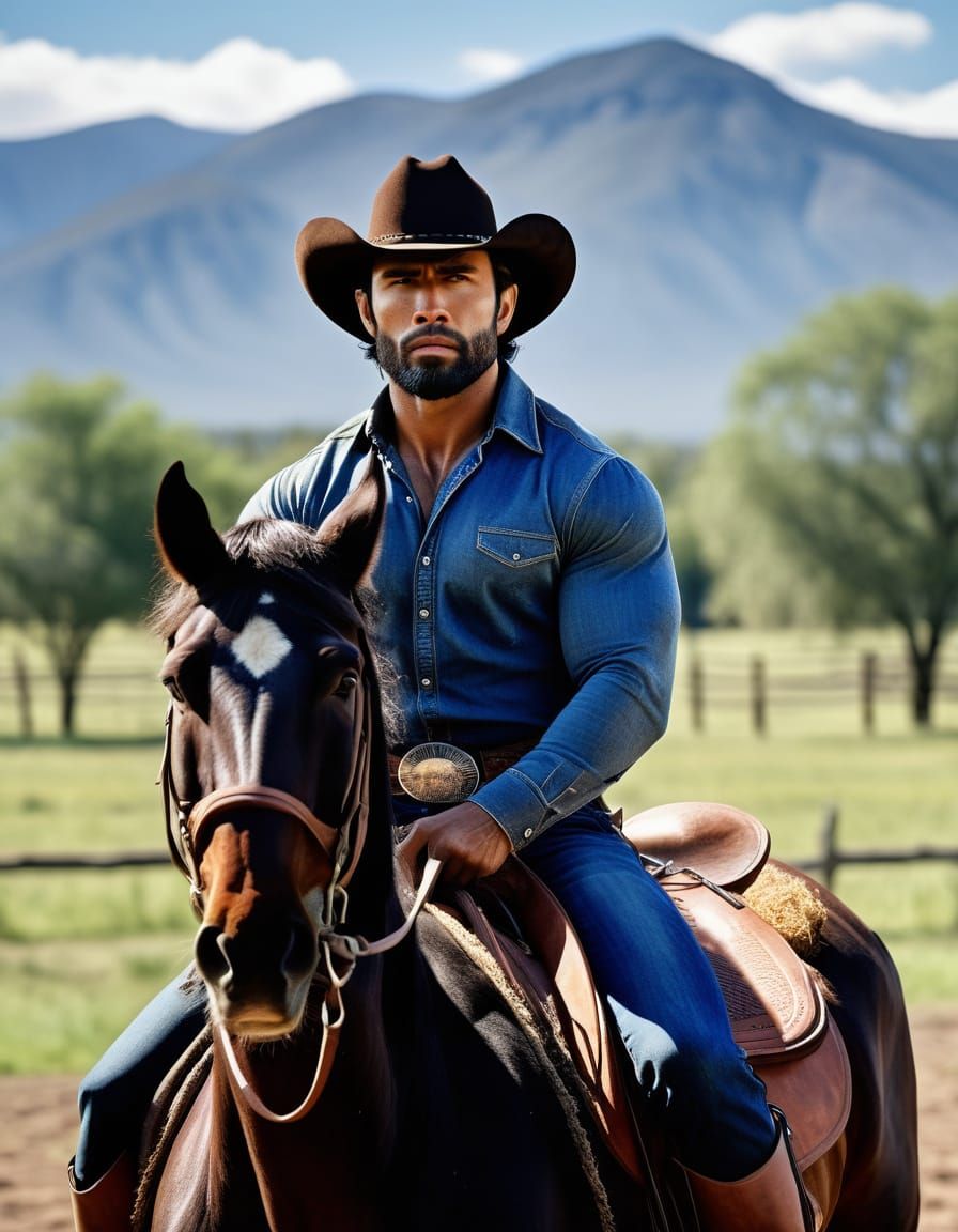 A Handsome Cowboy Rides the Range