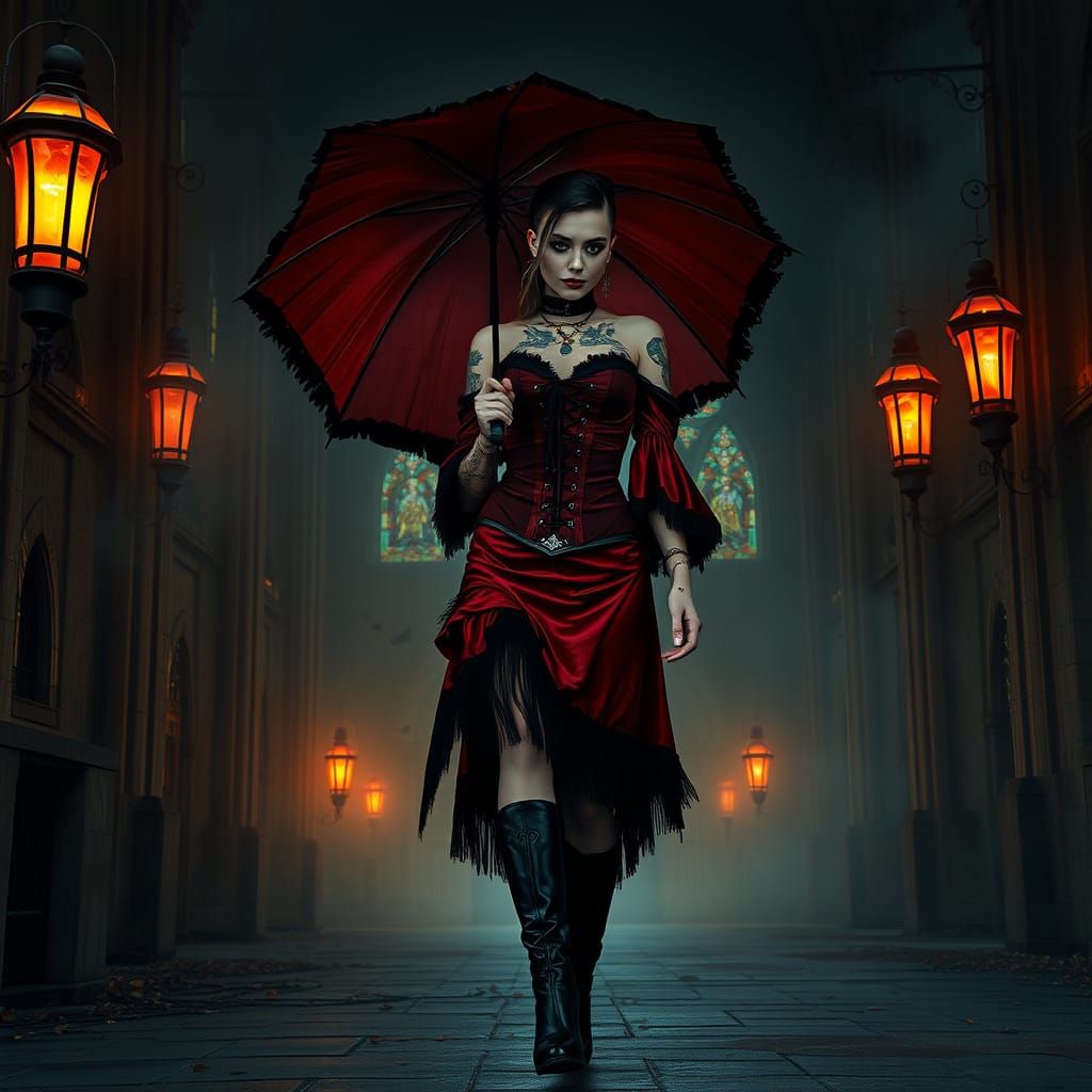 Gothic Goddess Emerges from Victorian Ruins